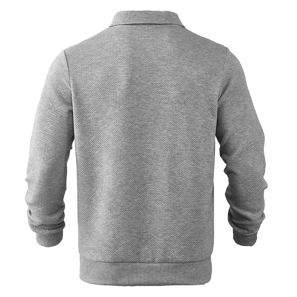 Men's Stylish Half-Zip Sweatshirt with Unique Jacquard Knit - 6 - London-stylehouse.com