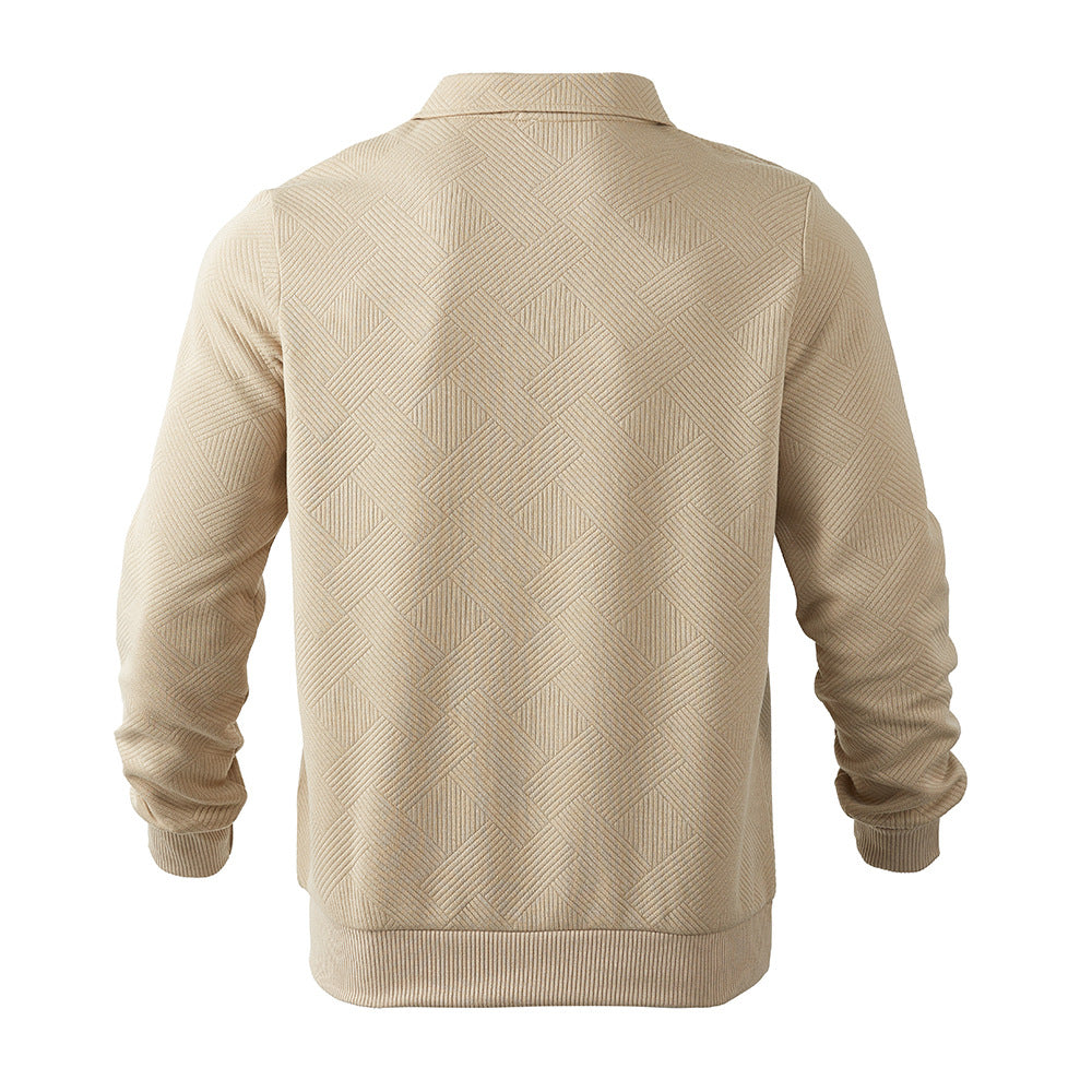 Men's Stylish Half-Zip Sweatshirt with Unique Jacquard Knit - 7 - London-stylehouse.com