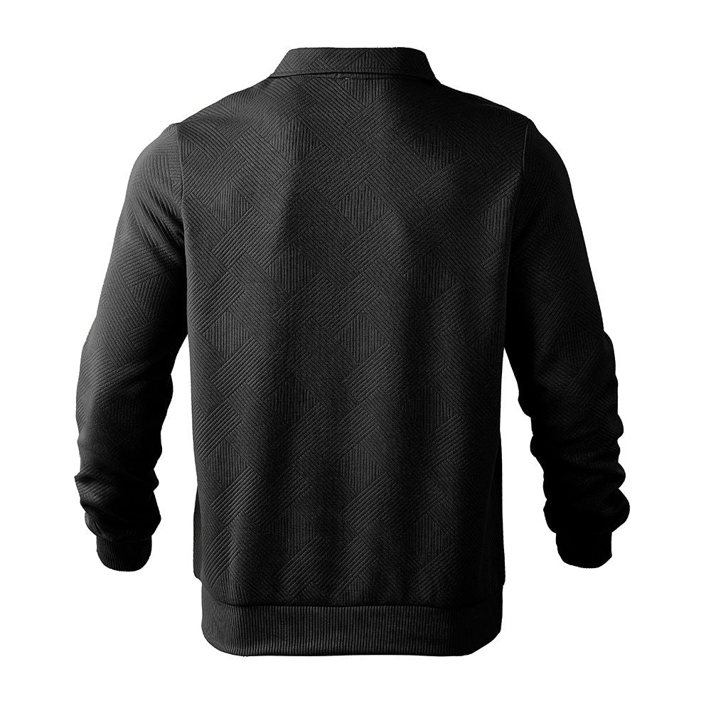 Men's Stylish Half-Zip Sweatshirt with Unique Jacquard Knit - 11 - London-stylehouse.com