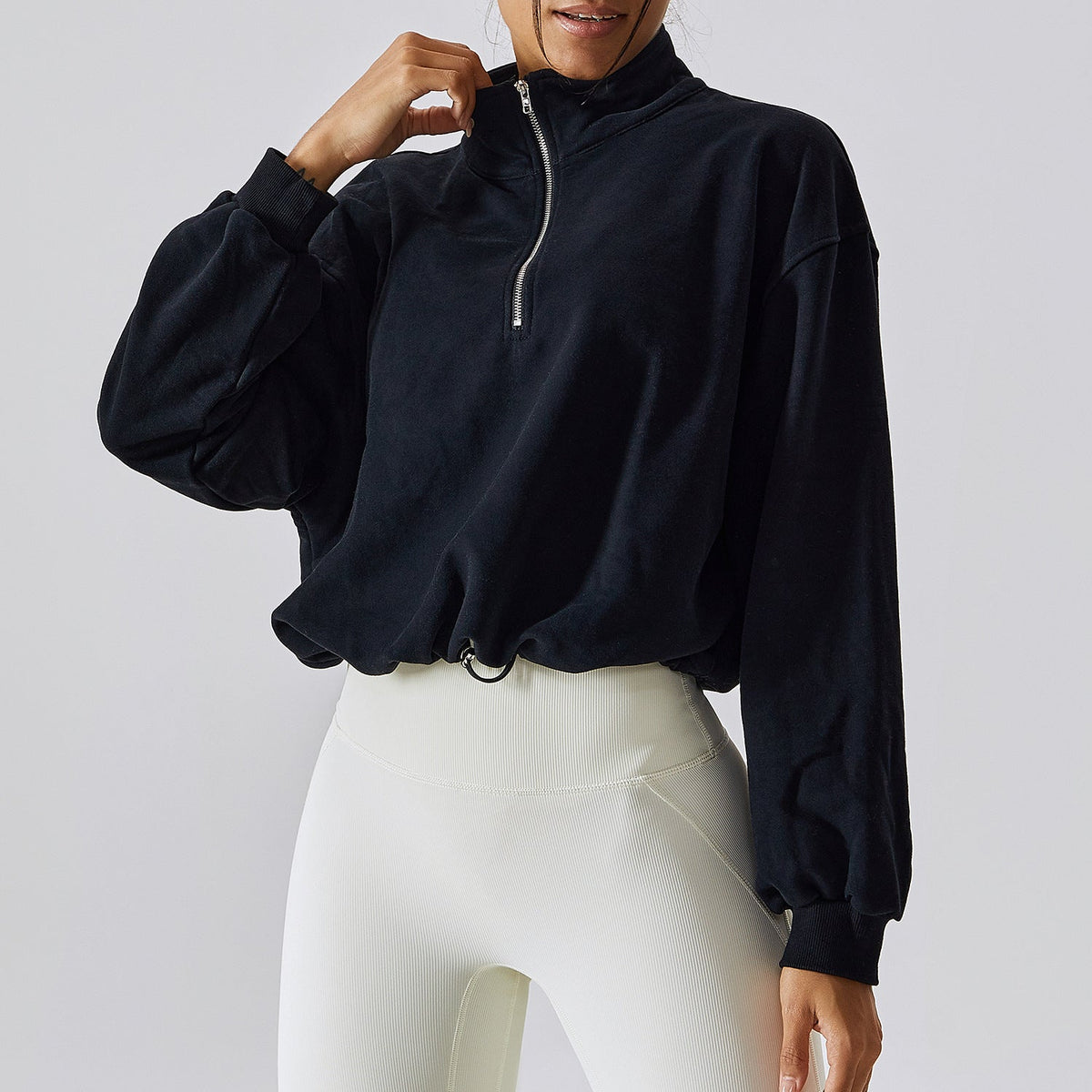 Ladies' Easygoing Pullover Sweatshirt with High Collar - 2 - London-stylehouse.com