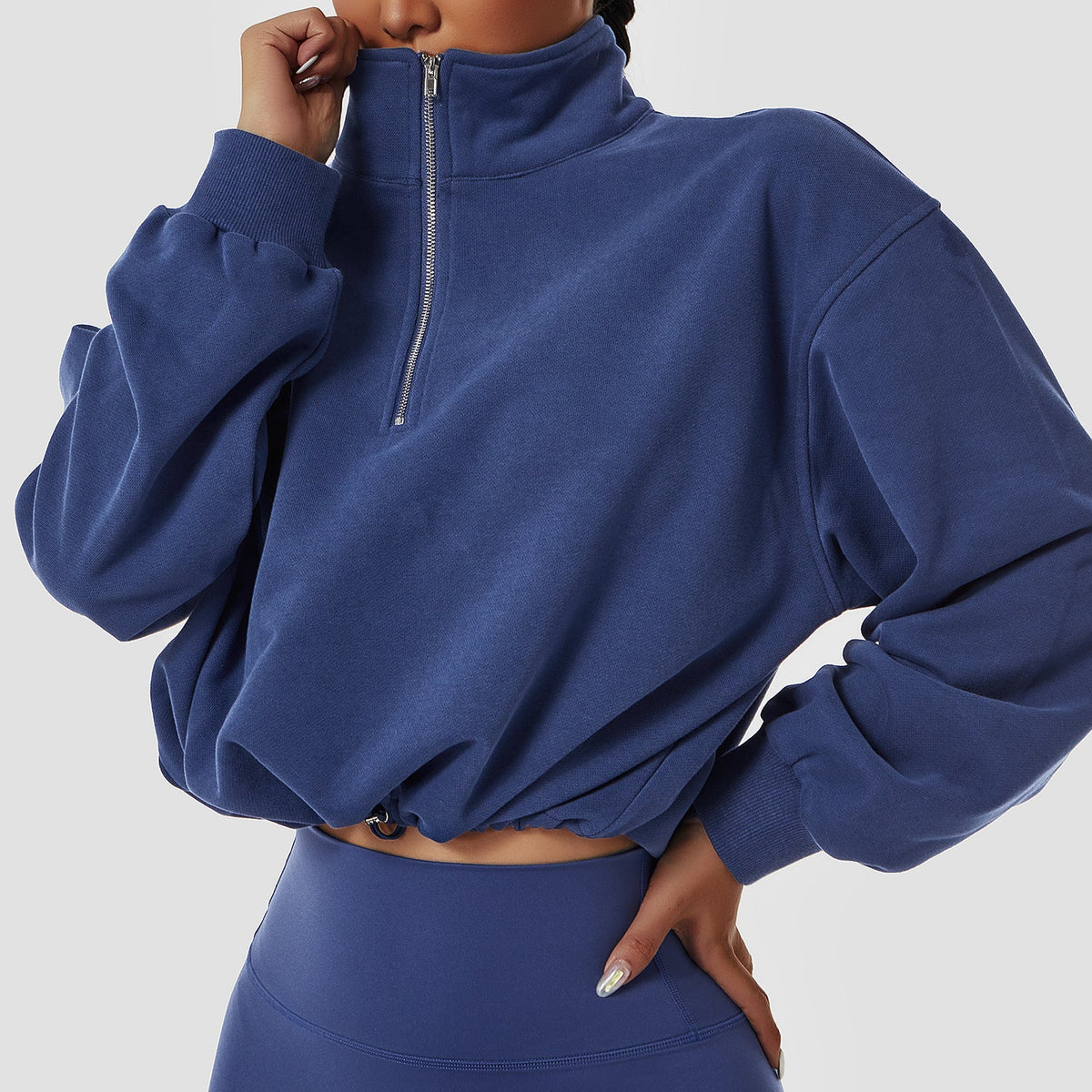 Ladies' Easygoing Pullover Sweatshirt with High Collar - 3 - London-stylehouse.com