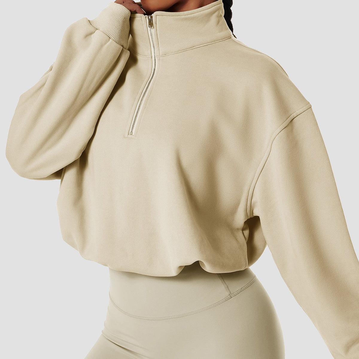 Ladies' Easygoing Pullover Sweatshirt with High Collar - 5 - London-stylehouse.com