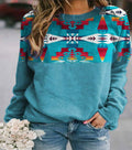 Women's Casual Sweatshirt with Bold Geometric Design - 5 - London-stylehouse.com