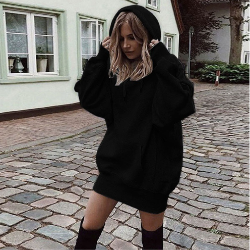 Women’s Comfy Oversized Hoodie with Practical Kangaroo Pocket - 4 - London-stylehouse.com