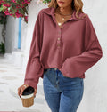 Women's Relaxed Button-Up Sweatshirt for Casual Wear - 3 - London-stylehouse.com