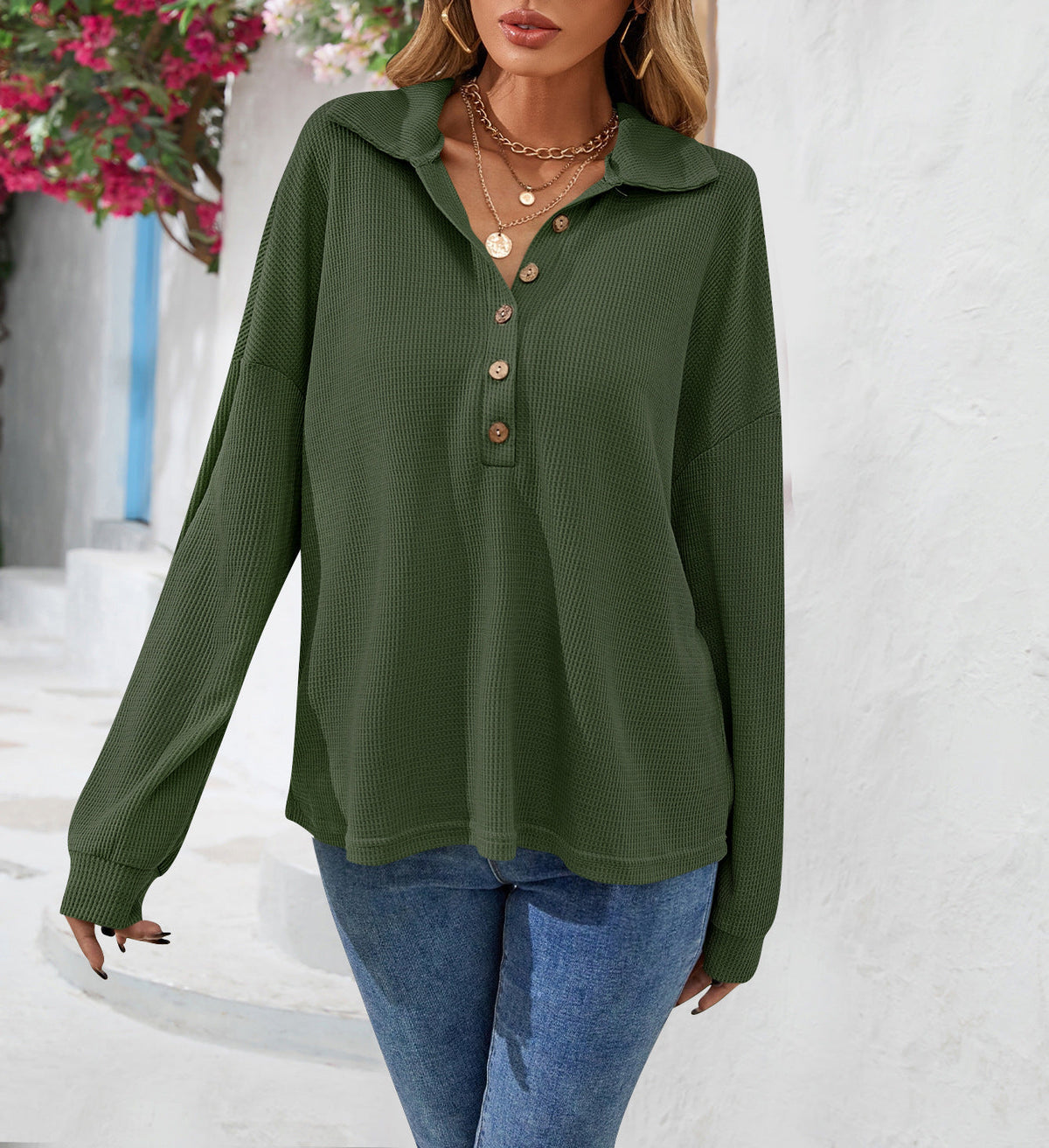 Women's Relaxed Button-Up Sweatshirt for Casual Wear - 6 - London-stylehouse.com