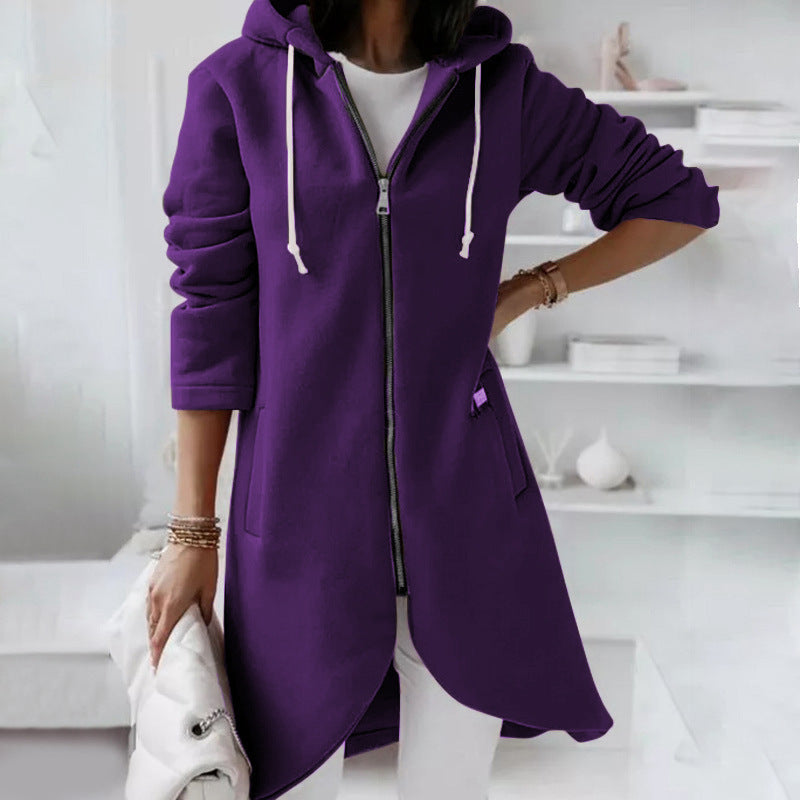 Women's Casual Zip-Up Hoodie with Pockets - 1 - London-stylehouse.com