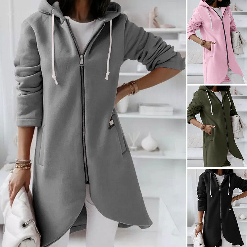 Women's Casual Zip-Up Hoodie with Pockets - 2 - London-stylehouse.com