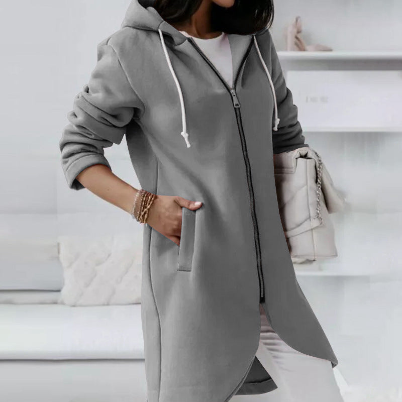 Women's Casual Zip-Up Hoodie with Pockets - 3 - London-stylehouse.com