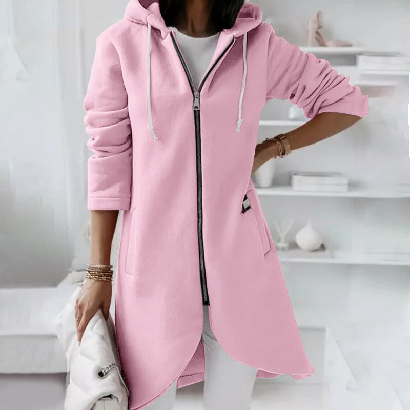 Women's Casual Zip-Up Hoodie with Pockets - 4 - London-stylehouse.com