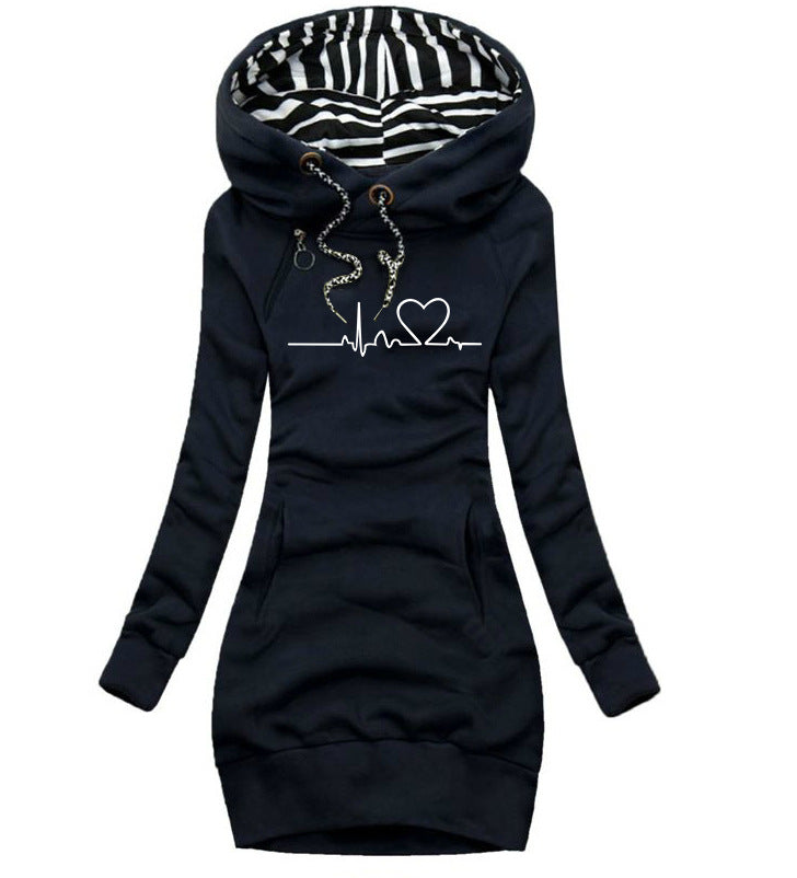 Women's Stylish Slim Fit Hoodie Dress with Convenient Pockets - 4 - London-stylehouse.com