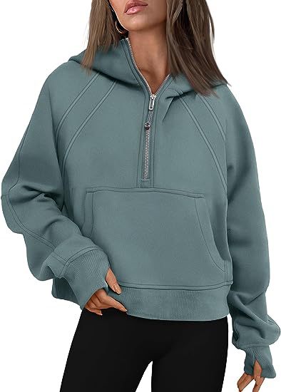 Women’s Zip-Up Relaxed Fit Hoodie with Pocket - 5 - London-stylehouse.com