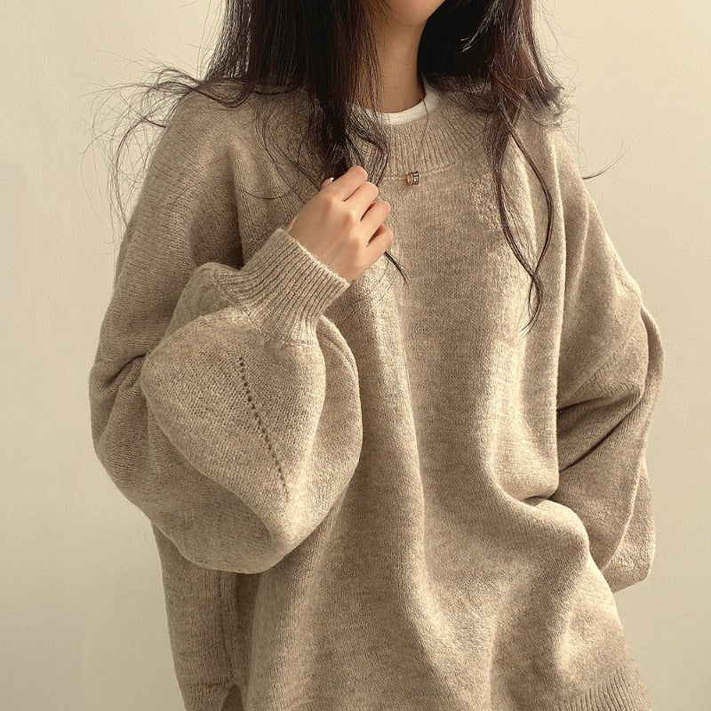 Ladies' Relaxed Fit Pullover with Statement Lantern Sleeves - 1 - London-stylehouse.com