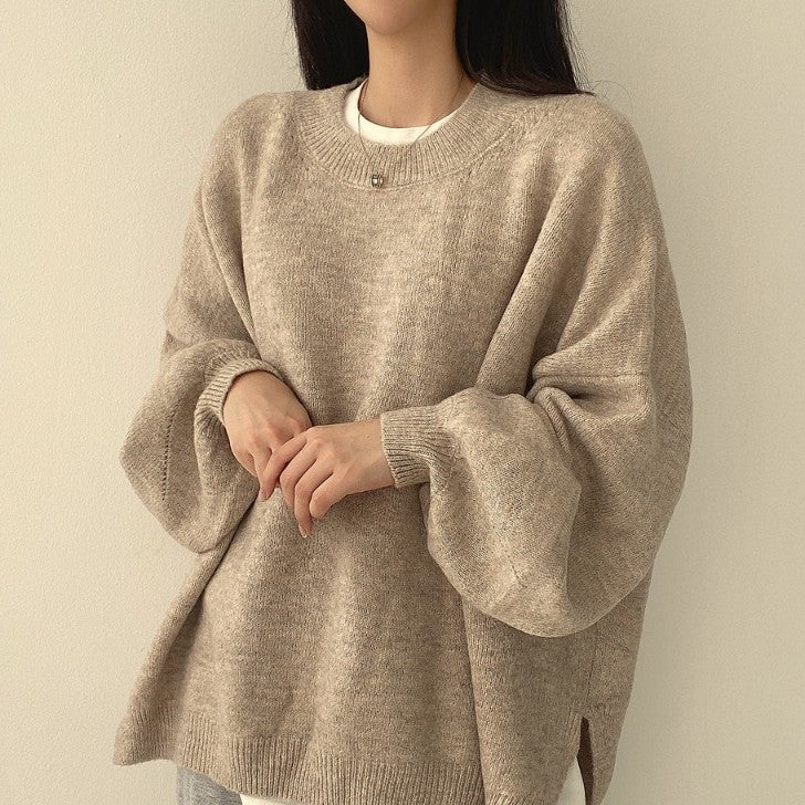 Ladies' Relaxed Fit Pullover with Statement Lantern Sleeves - 2 - London-stylehouse.com