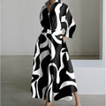 Women's Relaxed Fit Swing Dress with Button Front - 3 - London-stylehouse.com