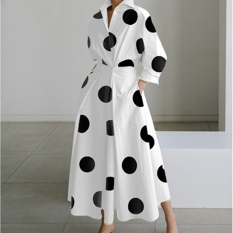 Women's Relaxed Fit Swing Dress with Button Front - 5 - London-stylehouse.com
