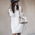 Women's Loose-Fitting Sweater Dress with Elegant Roll Neck - 7 - London-stylehouse.com