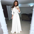 Chic Women's Maxi Shirt Dress with Belted Waist - 2 - London-stylehouse.com