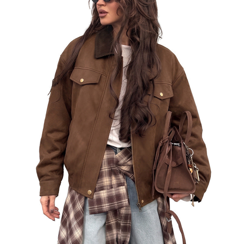 Casual Women's Straight Cut Jacket with Button Detail - 5 - London-stylehouse.com