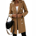 Tailored Women's Slim Coat with Double-Breasted Closure - 4 - London-stylehouse.com