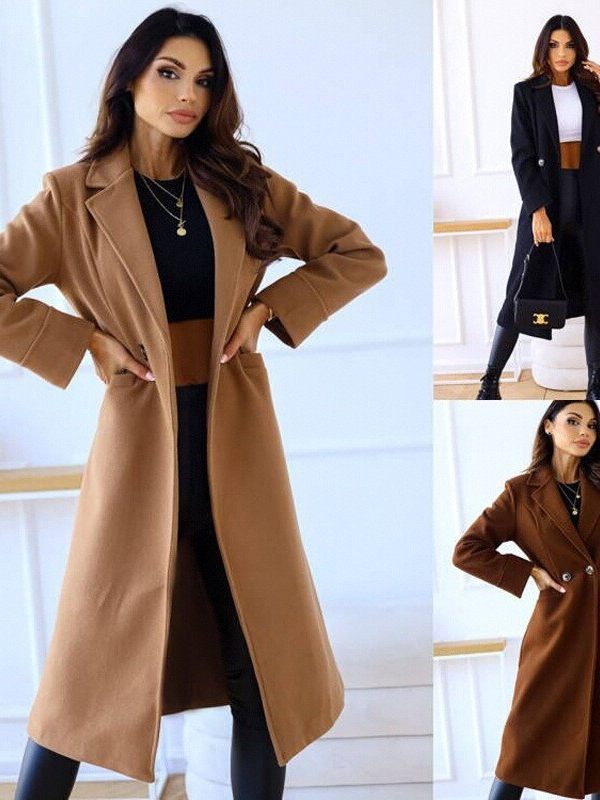 Chic Longline Women's Wool Coat with Tailored Fit - 1 - London-stylehouse.com