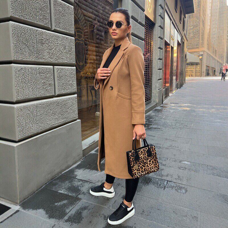 Chic Longline Women's Wool Coat with Tailored Fit - 2 - London-stylehouse.com