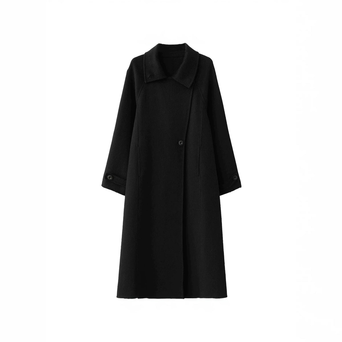 Chic Longline Women's Coat with Relaxed Fit and Stand Collar - 5 - London-stylehouse.com