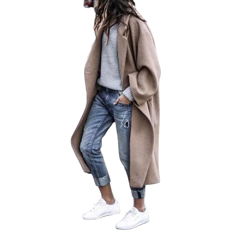 Chic Long Coat for Women with Textured Design Features - 2 - London-stylehouse.com