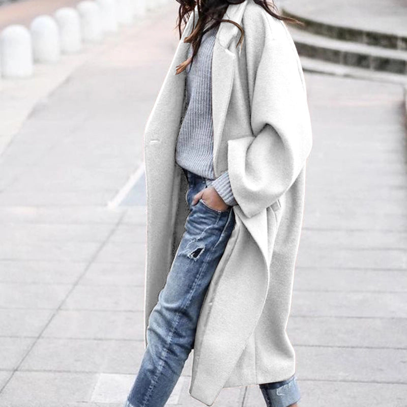 Chic Long Coat for Women with Textured Design Features - 6 - London-stylehouse.com