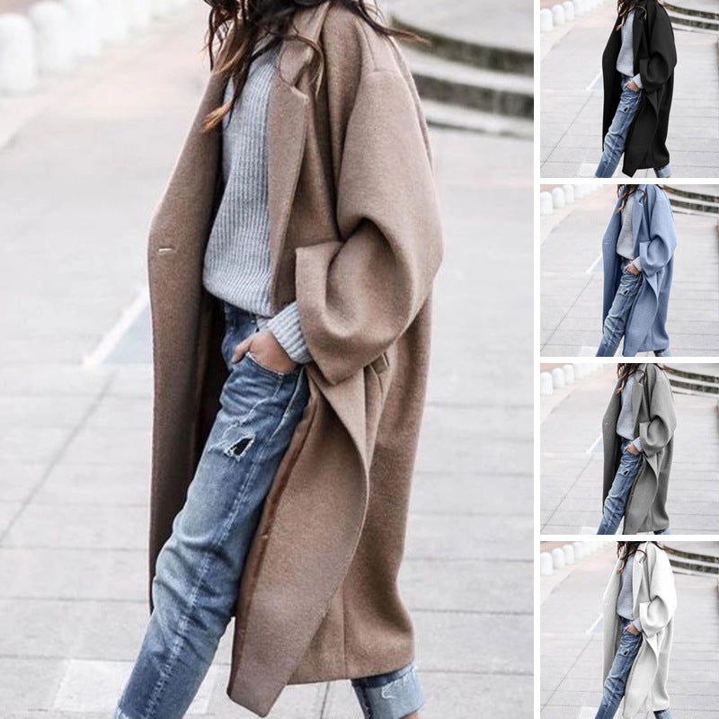 Chic Long Coat for Women with Textured Design Features - 7 - London-stylehouse.com