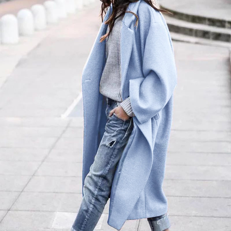 Chic Long Coat for Women with Textured Design Features - 9 - London-stylehouse.com