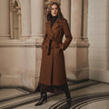 Chic Women's Long Coat with Buckled Waist - 6 - London-stylehouse.com