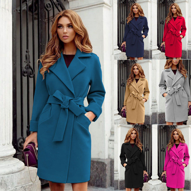 Elegant Women's Belted Overcoat in Relaxed Fit - 7 - London-stylehouse.com