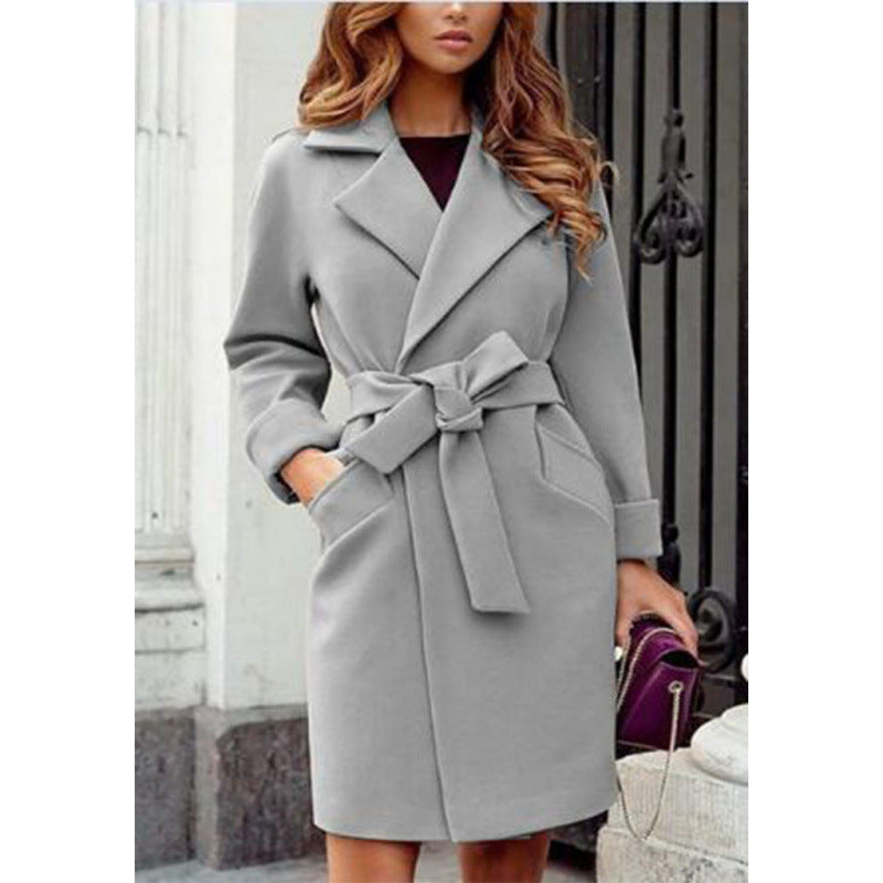 Elegant Women's Belted Overcoat in Relaxed Fit - 8 - London-stylehouse.com