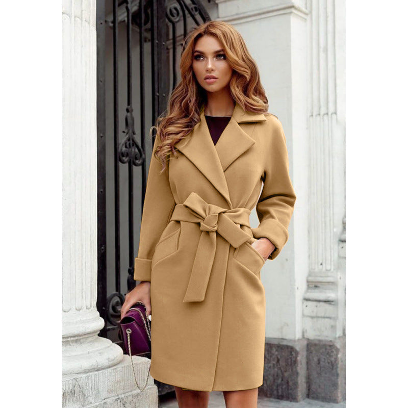Elegant Women's Belted Overcoat in Relaxed Fit - 9 - London-stylehouse.com
