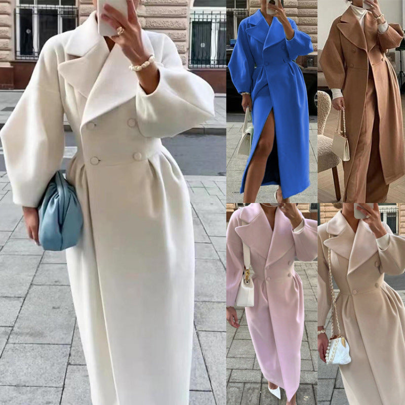 Sophisticated Women's Tailored Coat with Voluminous Sleeves - 1 - London-stylehouse.com