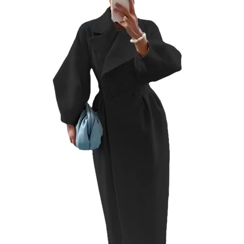 Sophisticated Women's Tailored Coat with Voluminous Sleeves - 2 - London-stylehouse.com