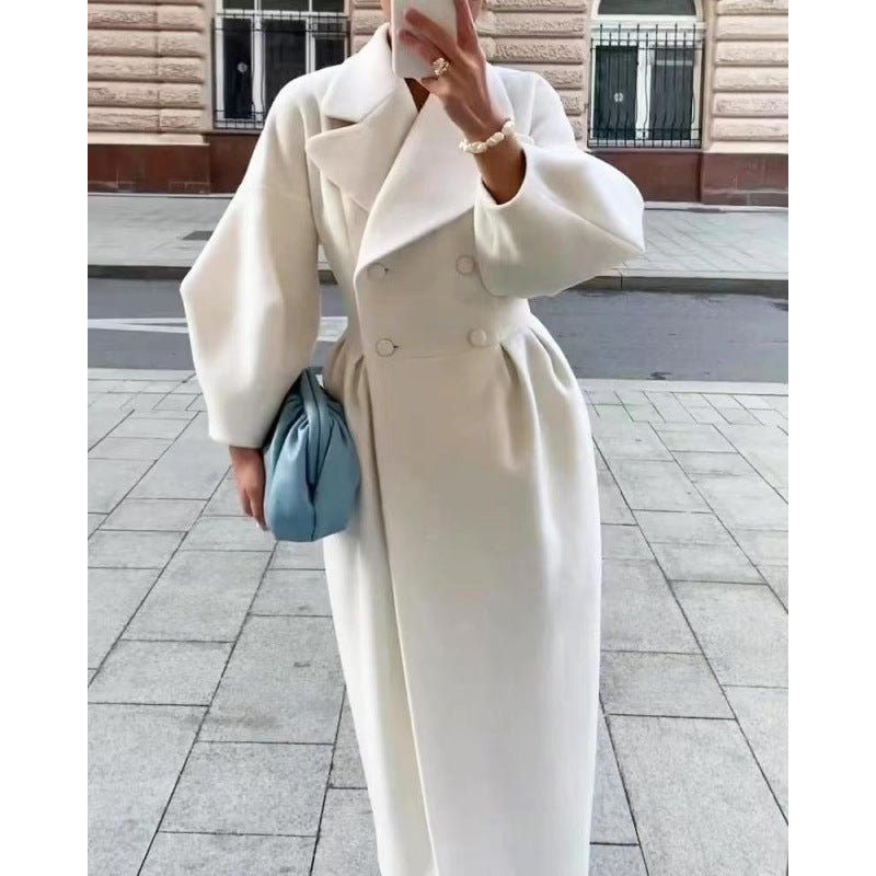 Sophisticated Women's Tailored Coat with Voluminous Sleeves - 4 - London-stylehouse.com