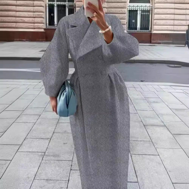 Sophisticated Women's Tailored Coat with Voluminous Sleeves - 6 - London-stylehouse.com