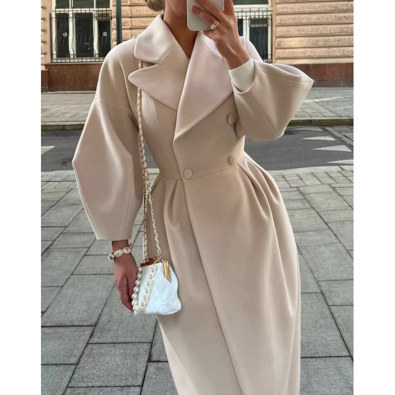 Sophisticated Women's Tailored Coat with Voluminous Sleeves - 8 - London-stylehouse.com
