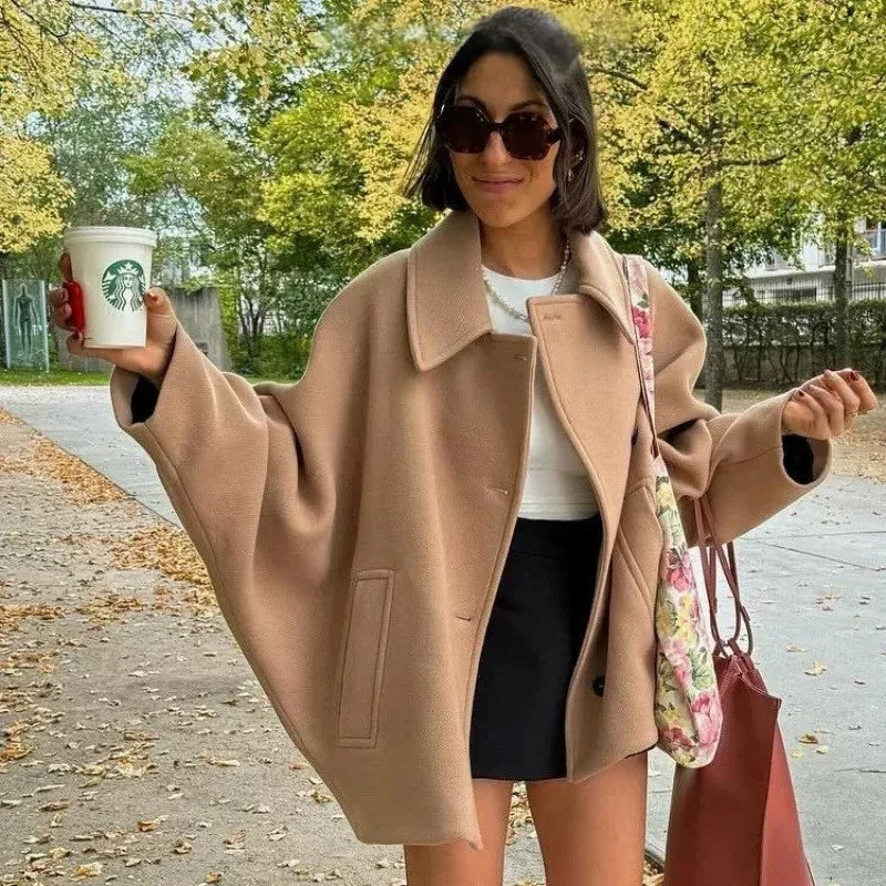Casual Women's Coat with Stylish Notched Collar - 1 - London-stylehouse.com