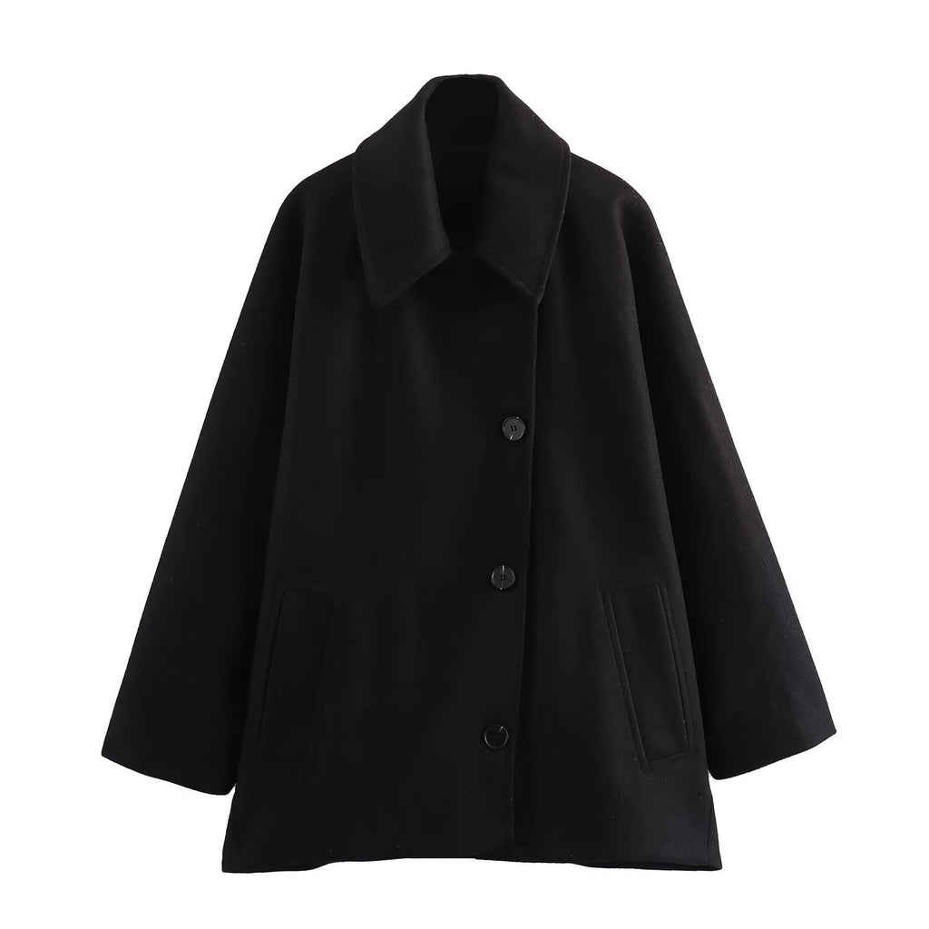 Casual Women's Coat with Stylish Notched Collar - 2 - London-stylehouse.com