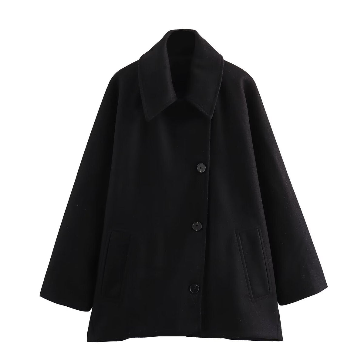 Casual Women's Coat with Stylish Notched Collar - 2 - London-stylehouse.com