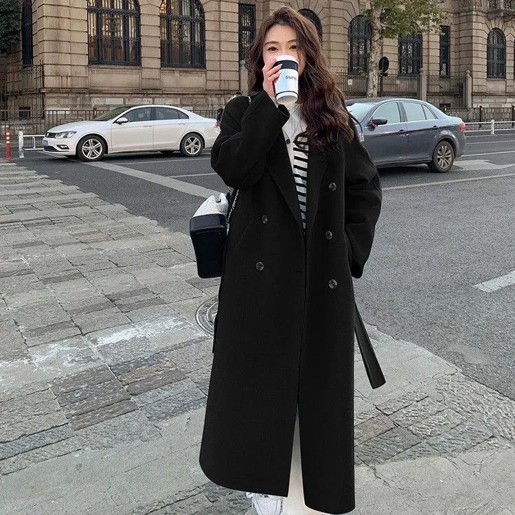 Elegant Loose Fit Women's Double-Breasted Coat - 2 - London-stylehouse.com