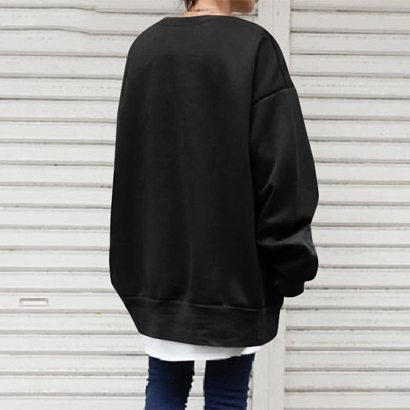Relaxed Fit Women's Sweatshirt with Unique Patch Design - 2 - London-stylehouse.com