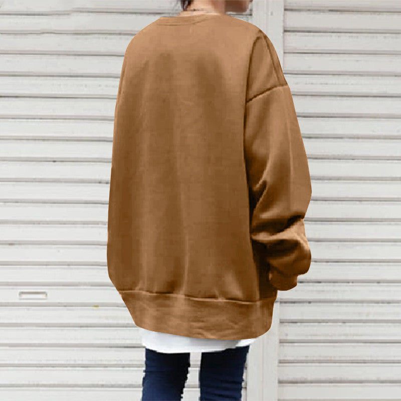 Relaxed Fit Women's Sweatshirt with Unique Patch Design - 9 - London-stylehouse.com
