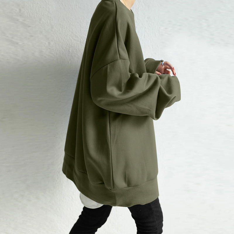 Relaxed Fit Women's Sweatshirt with Unique Patch Design - 21 - London-stylehouse.com