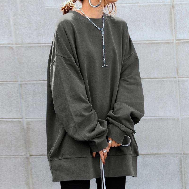 Relaxed Fit Women's Sweatshirt with Unique Patch Design - 22 - London-stylehouse.com
