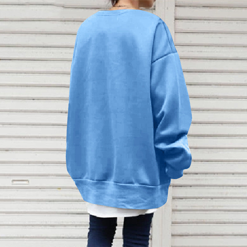 Relaxed Fit Women's Sweatshirt with Unique Patch Design - 27 - London-stylehouse.com