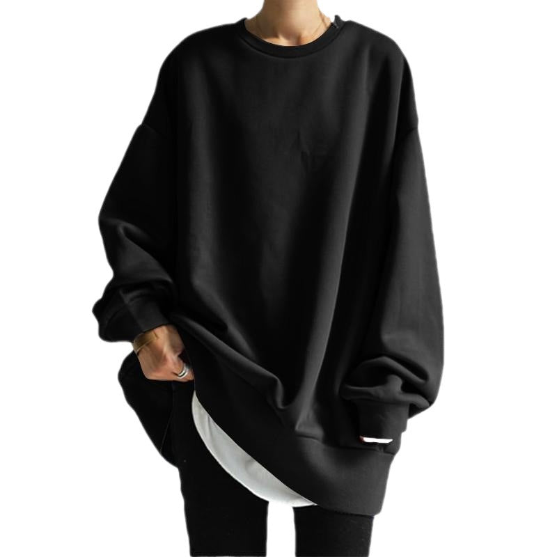 Relaxed Fit Women's Sweatshirt with Unique Patch Design - 28 - London-stylehouse.com